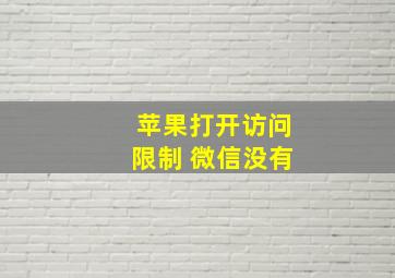 苹果打开访问限制 微信没有